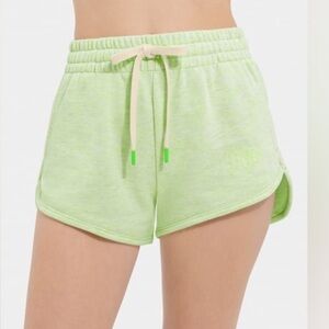 UGG Elliana Melange French Terry Lounge Shorts in Green Neon size small